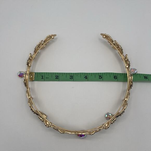 Gold Elf Fairy Tiara with Iridescent Gem & 4 Elf Ears Halloween Cosplay Princess - Picture 2 of 12